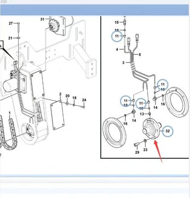 P8820DL Piezas de repuesto para pavimentadores de asfalto transportador espiral eje intermedio separador rotativo eje intermedio VOE12766358