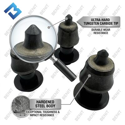BNT6/22 2493524 Broca de fresado duradera y estable al agua para fresadoras de carreteras, cepilladoras en frío